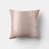 Modern Glitter Drips Rose Gold Tiara  クッション (裏面)