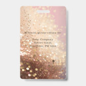 Modern Glitter Employee Photo ID Badge バッジ (裏面)