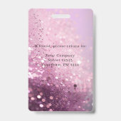 Modern Glitter Employee Photo ID Badge バッジ (裏面)