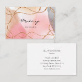 Modern Glitter Gold Watercolor Salon 名刺 (正面/裏面)