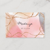 Modern Glitter Gold Watercolor Salon 名刺 (正面)