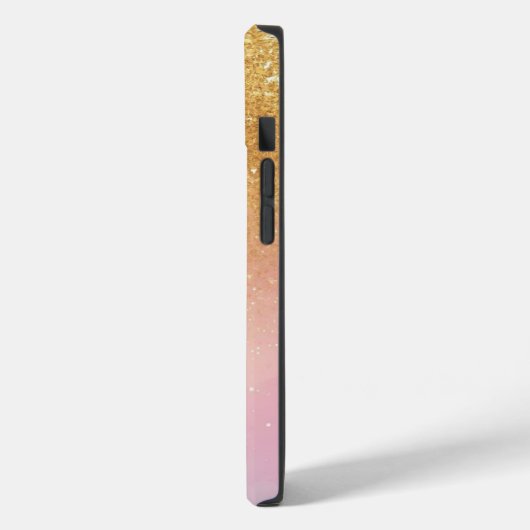 Modern Glitter Holographic Gold with Name Case-Mate iPhoneケース (裏面 / 左)