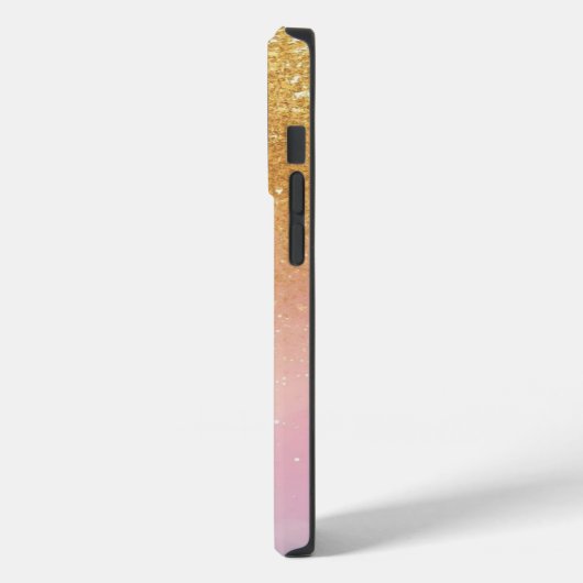 Modern Glitter Holographic Gold with Name Case-Mate iPhoneケース (裏面 / 左)