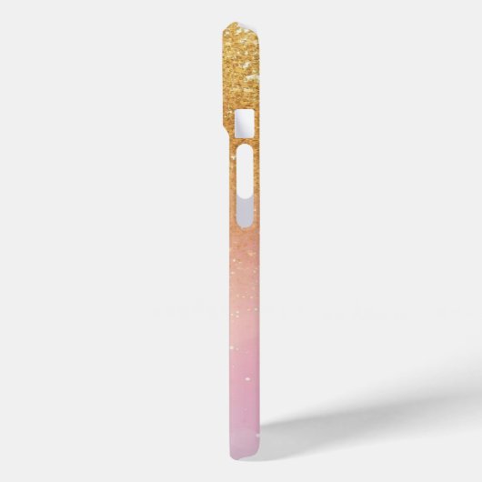 Modern Glitter Holographic Gold with Name Case-Mate iPhoneケース (裏面 / 左)