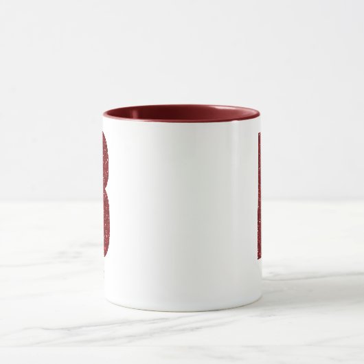 Modern Glitter Monogram B Mug with Name マグカップ (中央)