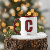 Modern Glitter Monogram C Mug with Name マグカップ