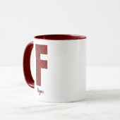 Modern Glitter Monogram F Mug with Name マグカップ (正面左)