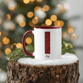 Modern Glitter Monogram I Mug with Name マグカップ