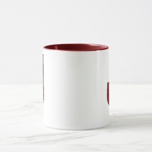 Modern Glitter Monogram J Mug with Name マグカップ (中央)