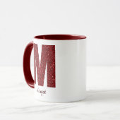 Modern Glitter Monogram M Mug with Name マグカップ (正面左)