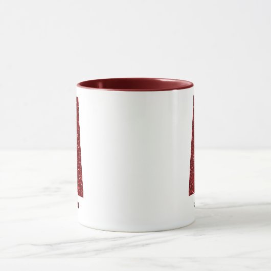 Modern Glitter Monogram Mug with Name マグカップ (中央)