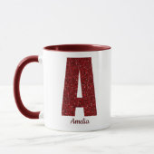 Modern Glitter Monogram Mug with Name マグカップ (左)