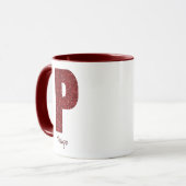 Modern Glitter Monogram P Mug with Name マグカップ (正面左)
