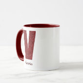 Modern Glitter Monogram V Mug with Name マグカップ (正面左)