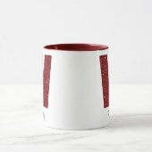 Modern Glitter Monogram W Mug with Name マグカップ (中央)