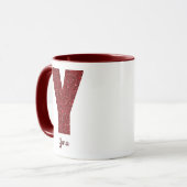 Modern Glitter Monogram Y Mug with Name マグカップ (正面左)