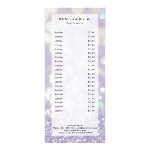 Modern, glitter, salon, pricelist rack card ラックカード