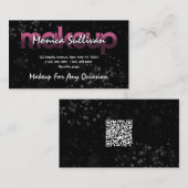 Modern glitter sparkly Makeup 名刺 (正面/裏面)