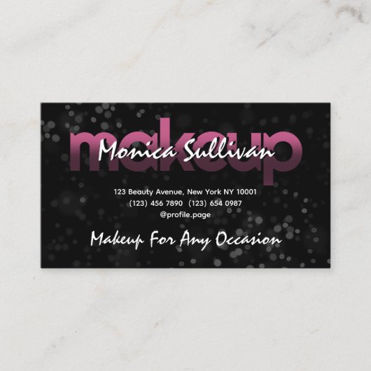 Modern glitter sparkly Makeup 名刺 (正面)