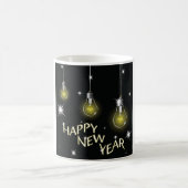 Modern Glowing Light Bulbs Happy New Year コーヒーマグカップ (中央)