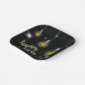 Modern Glowing Light Bulbs Happy New Year ペーパープレート (傾斜あり)