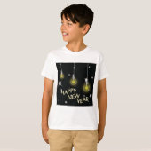 Modern Glowing Light Bulbs Happy New Year Tシャツ (正面フル)