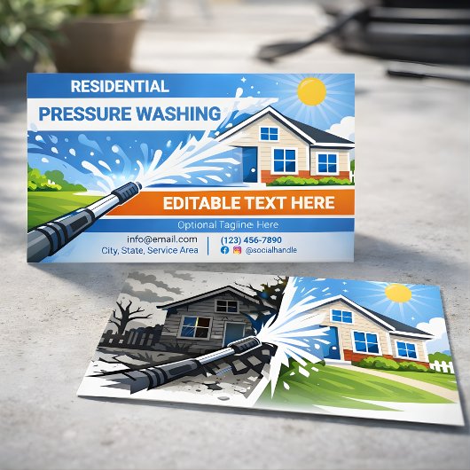Modern Glowing Residential pressure washing Art 名刺
