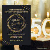 Modern Gold 50th Birthday Celebration Invitation 招待状