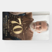 Modern Gold 70th Photo Birthday Welcome Party 横断幕 (横)