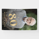 Modern Gold 80th Photo Birthday Welcome Party 横断幕 (横)