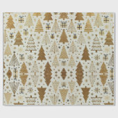Modern Gold and Ivory Christmas tree ラッピングペーパー (フラット)