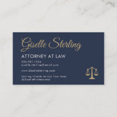 Modern Gold and Navy Scales of Justice Lawyer 名刺 (裏面)