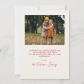 Modern Gold Arch 3 Photo Red Happy Holiday Card シーズンカード (裏面)