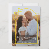 Modern Gold Arch Happy Anniversary Photo Card シーズンカード (正面)