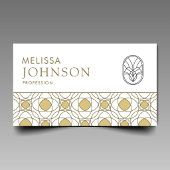 Modern Gold Art Deco Geometric Pattern 名刺