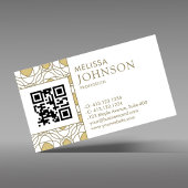 Modern Gold Art Deco Geometric Pattern 名刺