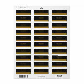 Modern Gold Bar Black Return Address Labels ラベル (フルシート)