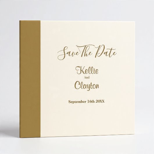 Modern Gold Bar Ivory Save The Date セーブザデート