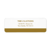 Modern Gold Bar Return Address Labels ラベル (正面)