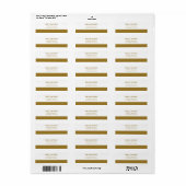 Modern Gold Bar Return Address Labels ラベル (フルシート)