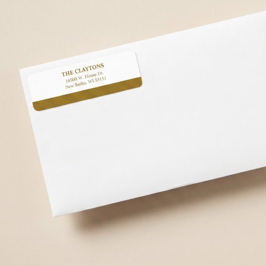 Modern Gold Bar Return Address Labels ラベル