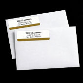 Modern Gold Bar Return Address Labels ラベル