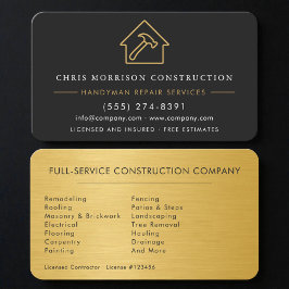 Modern Gold Black Construction Company 名刺