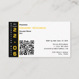 Modern Gold Black Graduation Party エンクロージャーカード