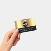 Modern Gold Black Logo Employee ID バッジ (手持ち)