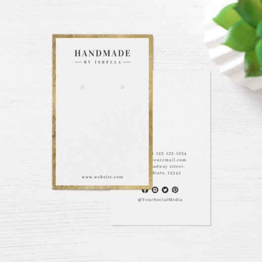 Modern gold border custom jewelry earring display (デスク)