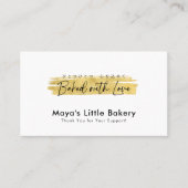 Modern Gold Brush Stroke Bakery Loyalty 名刺 (正面)