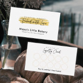 Modern Gold Brush Stroke Bakery Loyalty 名刺