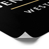 Modern Gold Calligraphy Photo Black Graduation Pos ポスター (角)