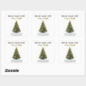 Modern Gold Christmas Tree Candle Label スクエアシール (シート)